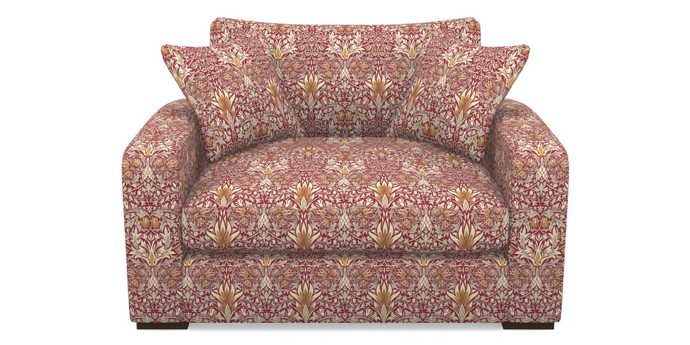 Product photograph of Stockbridge Snuggler In William Morris Collection - Snakeshead - Claret Gold from Sofas and Stuff Limited