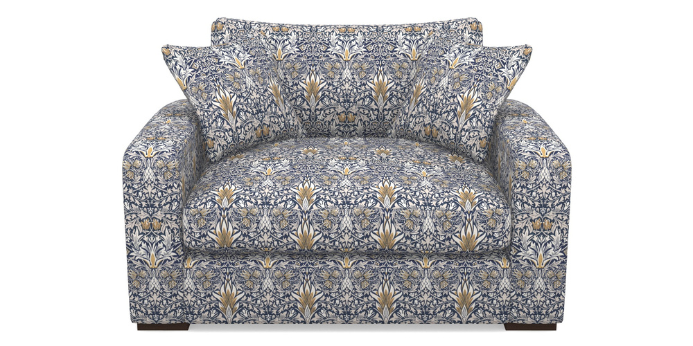 Product photograph of Stockbridge Snuggler In William Morris Collection - Snakeshead - Indigo Hemp from Sofas and Stuff Limited