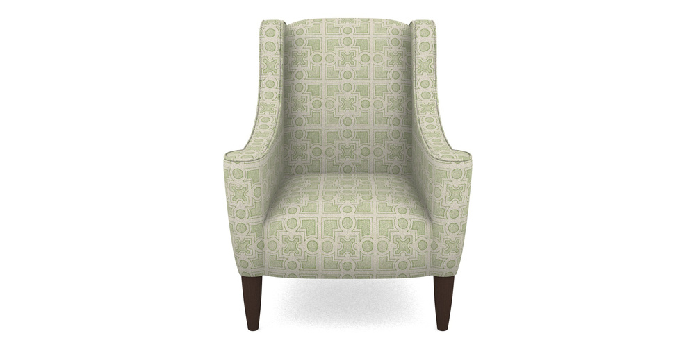 Product photograph of Sennen Chair In Rhs Collection - Small Knot Garden Cotton Weave - Green from Sofas and Stuff Limited