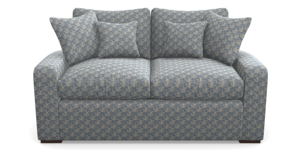 Product photograph of Stockbridge Sofa Bed 2 Seater Sofa Bed In Cloth 21 - Decorative Leaf - Bilberry from Sofas and Stuff Limited