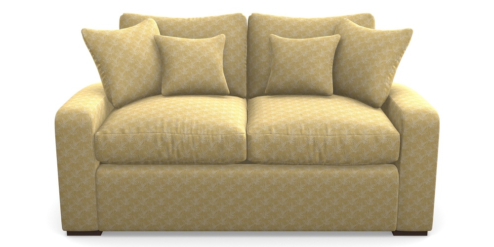 Product photograph of Stockbridge Sofa Bed 2 Seater Sofa Bed In Cloth 21 - Decorative Leaf - Canary from Sofas and Stuff Limited