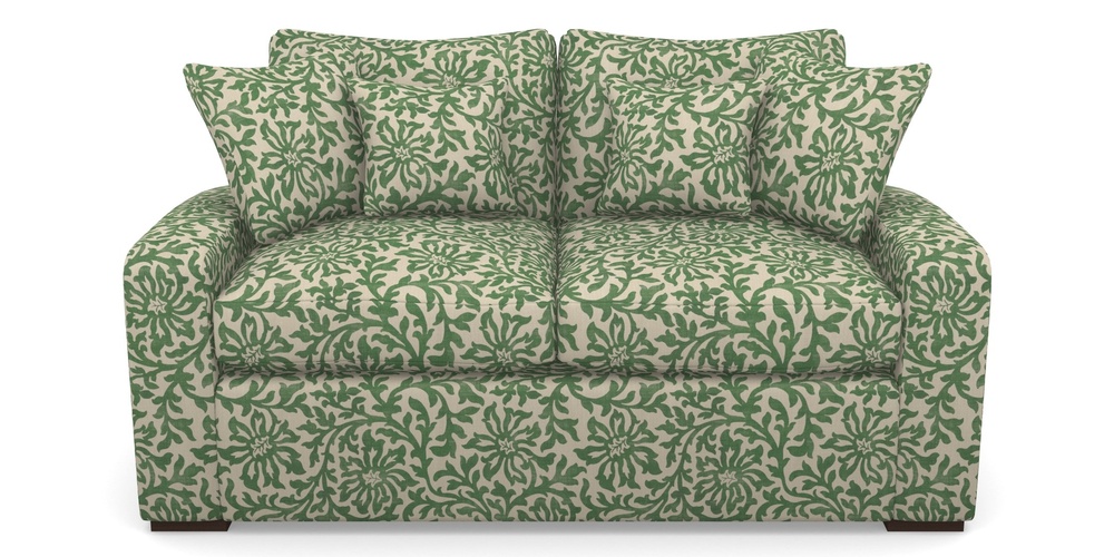 Product photograph of Stockbridge Sofa Bed 2 Seater Sofa Bed In V A Brompton Collection - Floral Scroll - Basil from Sofas and Stuff Limited