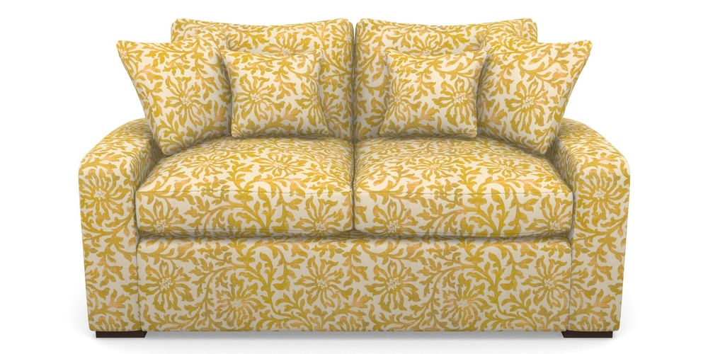 Product photograph of Stockbridge Sofa Bed 2 Seater Sofa Bed In V A Brompton Collection - Floral Scroll - Corn from Sofas and Stuff Limited