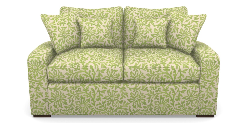 Product photograph of Stockbridge Sofa Bed 2 Seater Sofa Bed In V A Brompton Collection - Floral Scroll - Lime from Sofas and Stuff Limited