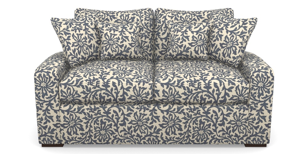 Product photograph of Stockbridge Sofa Bed 2 Seater Sofa Bed In V A Brompton Collection - Floral Scroll - Midnight Blue from Sofas and Stuff Limited