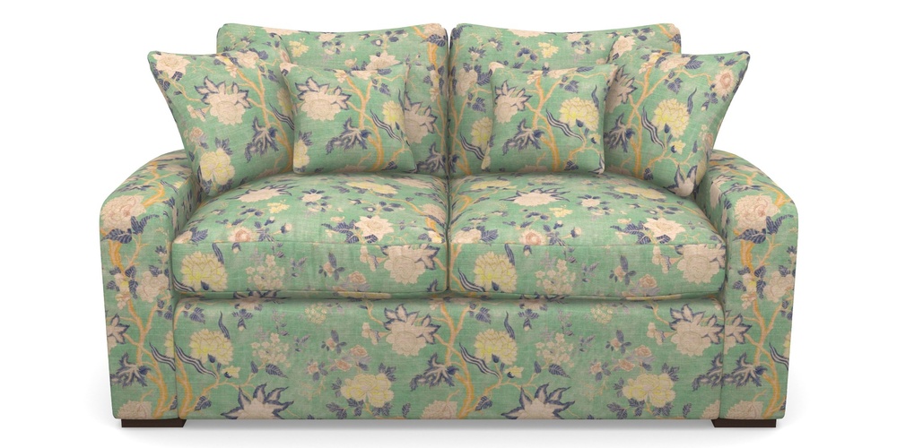 Product photograph of Stockbridge Sofa Bed 2 Seater Sofa Bed In Floral Linen - Even So Verde from Sofas and Stuff Limited