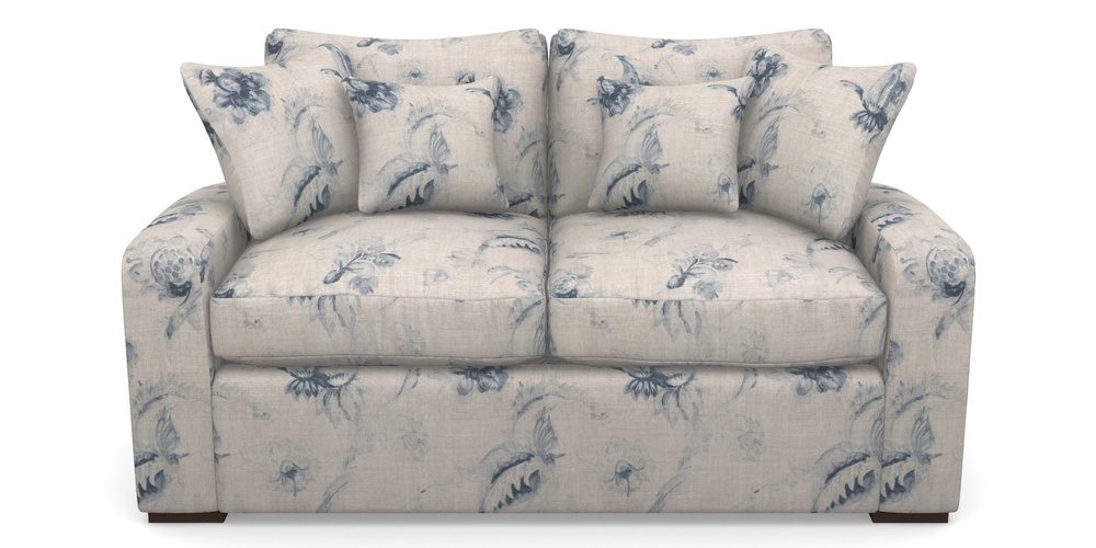 Product photograph of Stockbridge Sofa Bed 2 Seater Sofa Bed In Floral Linen - Lela Mystery Indigo from Sofas and Stuff Limited