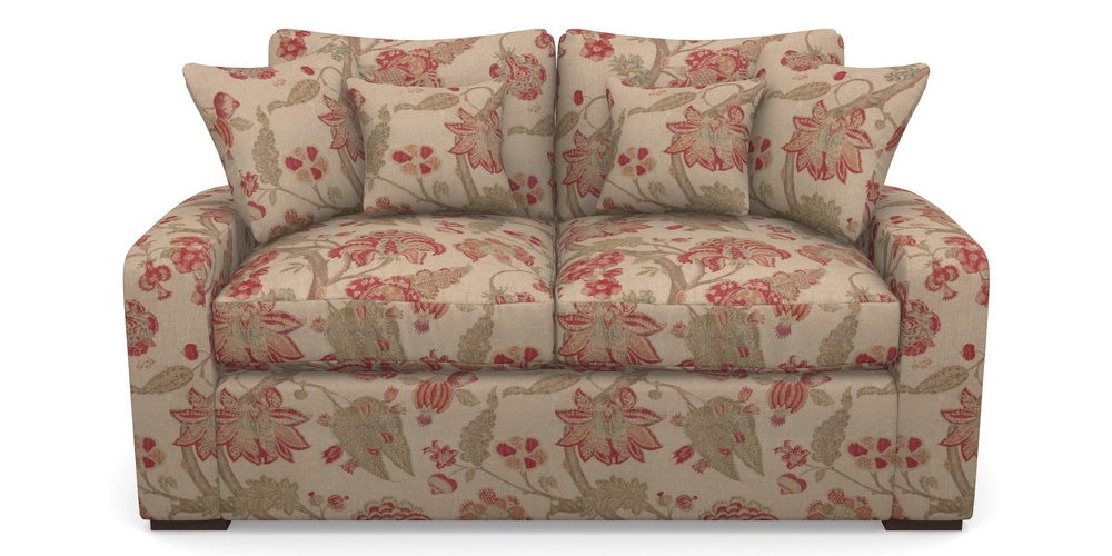 Product photograph of Stockbridge Sofa Bed 2 Seater Sofa Bed In Floral Linen - Indienne T Rosso from Sofas and Stuff Limited