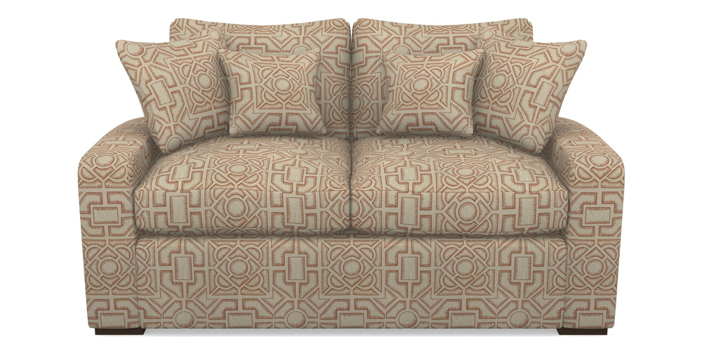 Product photograph of Stockbridge Sofa Bed 2 Seater Sofa Bed In Rhs Collection - Large Knot Garden Linen - Terracotta from Sofas and Stuff Limited