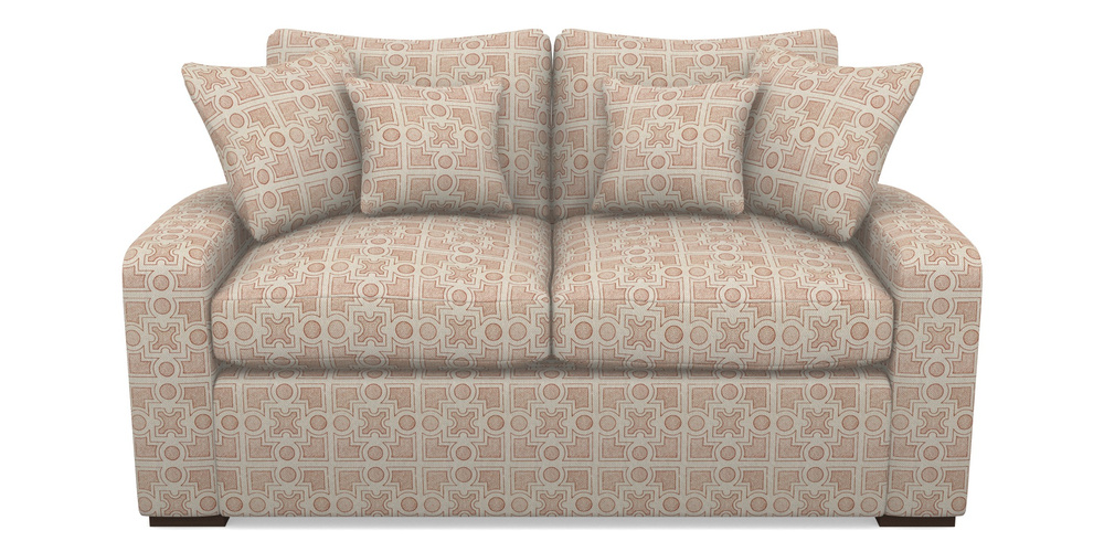 Product photograph of Stockbridge Sofa Bed 2 Seater Sofa Bed In Rhs Collection - Small Knot Garden Cotton Weave - Terracotta from Sofas and Stuff Limited