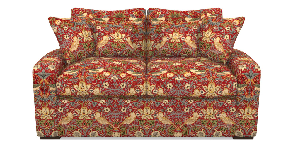 Product photograph of Stockbridge Sofa Bed 2 Seater Sofa Bed In William Morris Collection - Strawberry Thief - Crimson Slate from Sofas and Stuff Limited