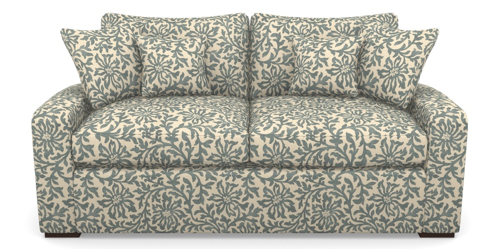 Product photograph of Stockbridge Sofa Bed 3 Seater Sofa Bed In V A Brompton Collection - Floral Scroll - Pebble from Sofas and Stuff Limited