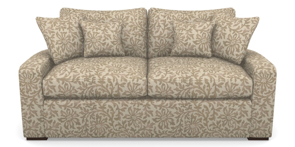 Product photograph of Stockbridge Sofa Bed 3 Seater Sofa Bed In V A Brompton Collection - Floral Scroll - Assam Tea from Sofas and Stuff Limited