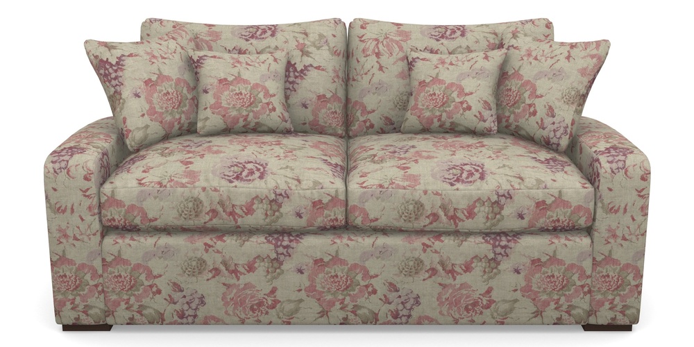 Product photograph of Stockbridge Sofa Bed 3 Seater Sofa Bed In Floral Linen - Faith Rose Quartz from Sofas and Stuff Limited