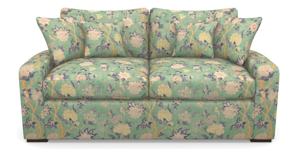 Product photograph of Stockbridge Sofa Bed 3 Seater Sofa Bed In Floral Linen - Even So Verde from Sofas and Stuff Limited