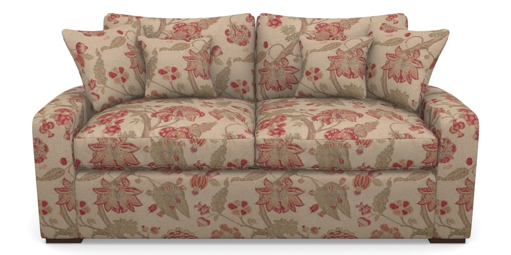 Product photograph of Stockbridge Sofa Bed 3 Seater Sofa Bed In Floral Linen - Indienne T Rosso from Sofas and Stuff Limited