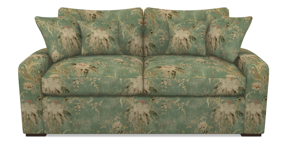 Product photograph of Stockbridge Sofa Bed 3 Seater Sofa Bed In Floral Linen - Zefferino Emerald from Sofas and Stuff Limited