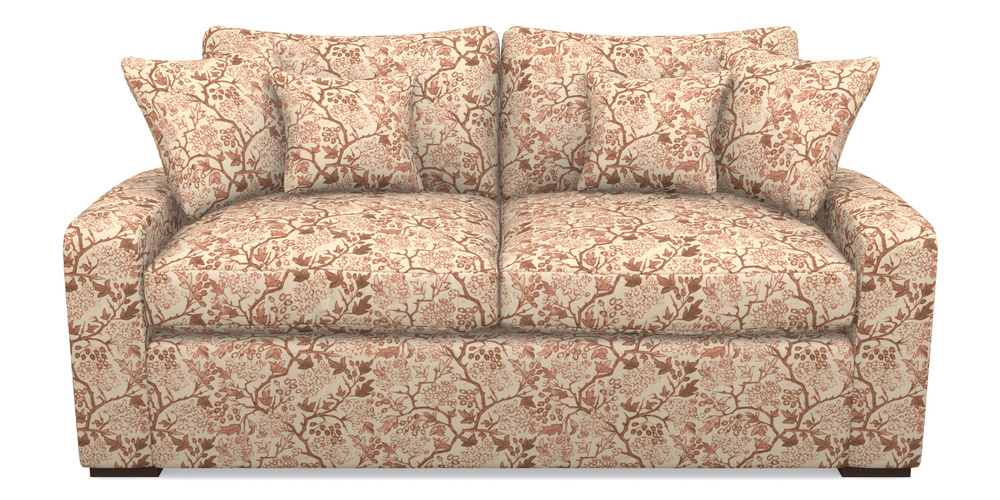 Product photograph of Stockbridge Sofa Bed 3 Seater Sofa Bed In Rhs Collection - Gertrude Jekyll Linen Cotton Blend - Rust from Sofas and Stuff Limited