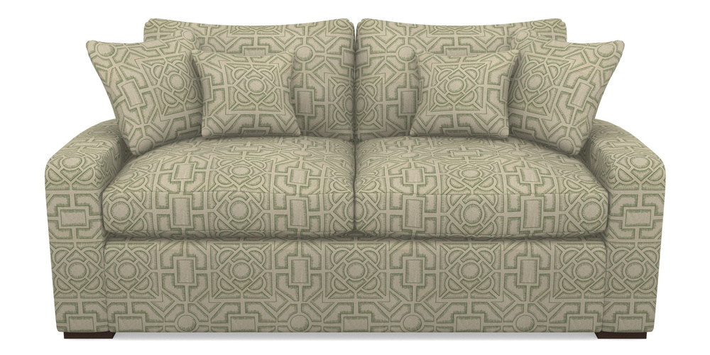 Product photograph of Stockbridge Sofa Bed 3 Seater Sofa Bed In Rhs Collection - Large Knot Garden Linen - Green from Sofas and Stuff Limited