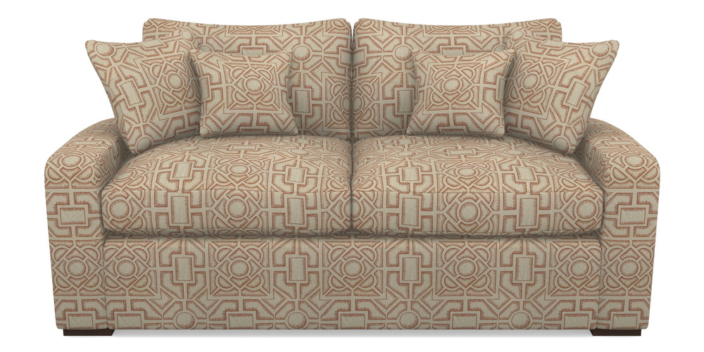 Product photograph of Stockbridge Sofa Bed 3 Seater Sofa Bed In Rhs Collection - Large Knot Garden Linen - Terracotta from Sofas and Stuff Limited