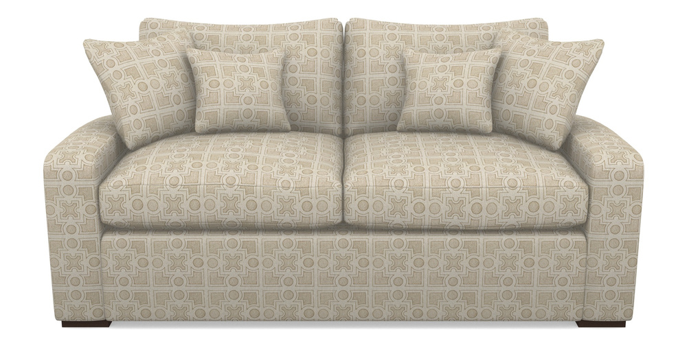 Product photograph of Stockbridge Sofa Bed 3 Seater Sofa Bed In Rhs Collection - Small Knot Garden Cotton Weave - Gold from Sofas and Stuff Limited