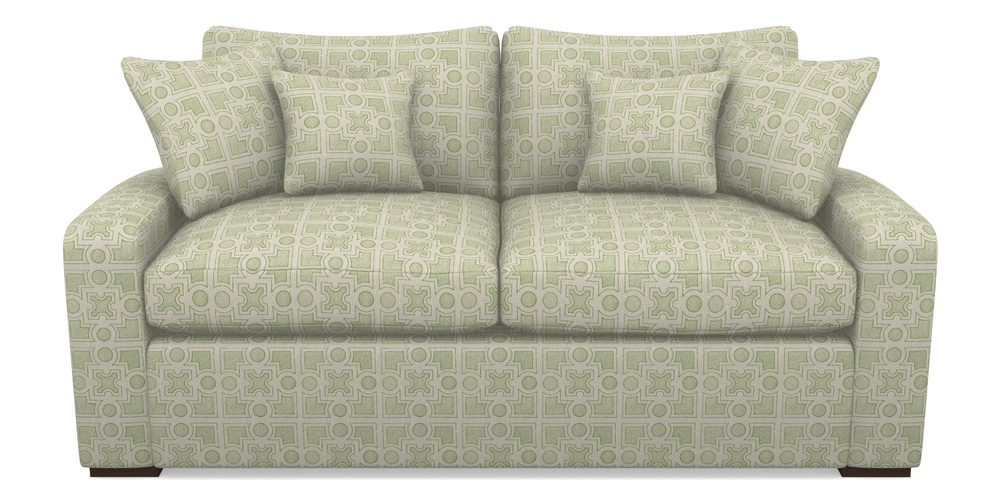 Product photograph of Stockbridge Sofa Bed 3 Seater Sofa Bed In Rhs Collection - Small Knot Garden Cotton Weave - Green from Sofas and Stuff Limited