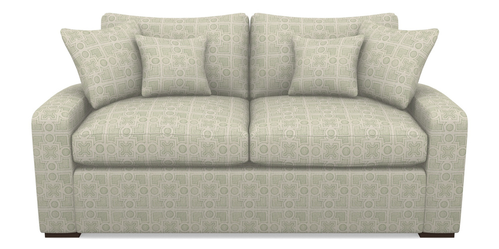 Product photograph of Stockbridge Sofa Bed 3 Seater Sofa Bed In Rhs Collection - Small Knot Garden Cotton Weave - Pistachio from Sofas and Stuff Limited