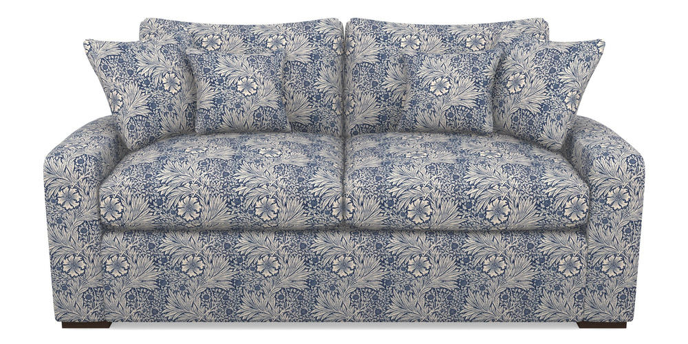 Product photograph of Stockbridge Sofa Bed 3 Seater Sofa Bed In William Morris Collection - Marigold - Indigo Linen from Sofas and Stuff Limited