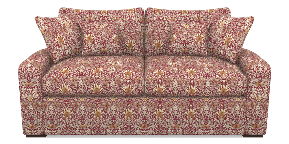 Product photograph of Stockbridge Sofa Bed 3 Seater Sofa Bed In William Morris Collection - Snakeshead - Claret Gold from Sofas and Stuff Limited
