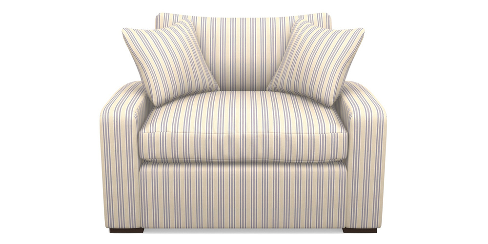 Product photograph of Stockbridge Sofa Bed Snuggler Sofa Bed In Cloth 22 - Racing Stripes Ayr - Blueberry from Sofas and Stuff Limited