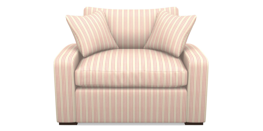 Product photograph of Stockbridge Sofa Bed Snuggler Sofa Bed In Cloth 22 - Racing Stripes Ayr - Cherry from Sofas and Stuff Limited