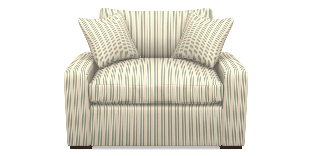 Product photograph of Stockbridge Sofa Bed Snuggler Sofa Bed In Cloth 22 - Racing Stripes Ayr - Mint from Sofas and Stuff Limited