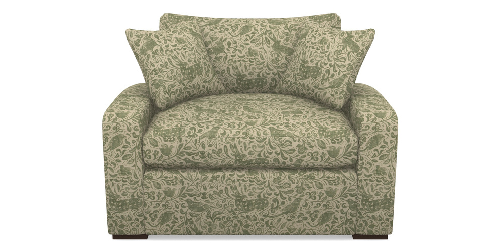 Product photograph of Stockbridge Sofa Bed Snuggler Sofa Bed In V A Drawn From Nature - Bird And Rabbit - Light Green from Sofas and Stuff Limited