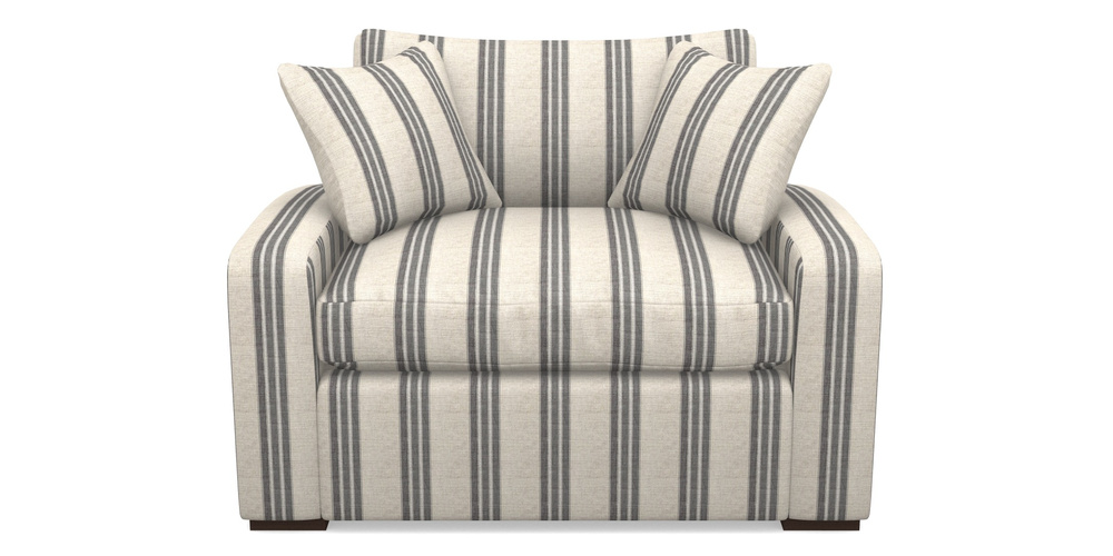 Product photograph of Stockbridge Sofa Bed Snuggler Sofa Bed In Cloth 18 Stripes - Bengal - Bible Black from Sofas and Stuff Limited