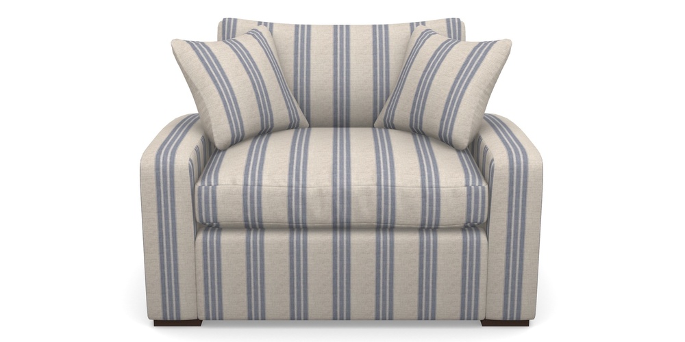 Product photograph of Stockbridge Sofa Bed Snuggler Sofa Bed In Cloth 18 Stripes - Bengal - Indigo from Sofas and Stuff Limited