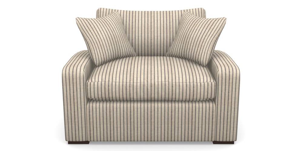 Product photograph of Stockbridge Sofa Bed Snuggler Sofa Bed In Cloth 18 Stripes - Ticking - Bible Black from Sofas and Stuff Limited
