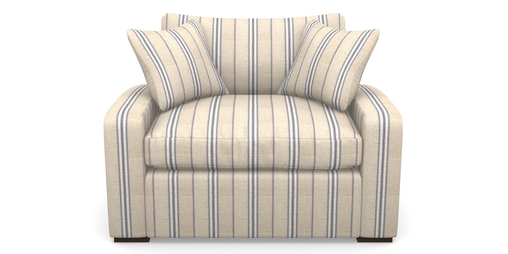 Product photograph of Stockbridge Sofa Bed Snuggler Sofa Bed In Cloth 18 Stripes - Regimental - Indigo from Sofas and Stuff Limited
