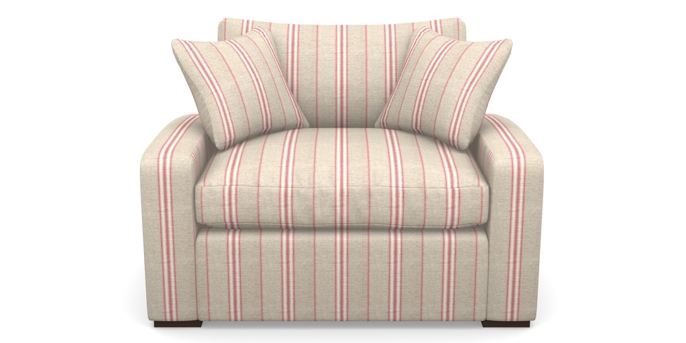 Product photograph of Stockbridge Sofa Bed Snuggler Sofa Bed In Cloth 18 Stripes - Regimental - Cranberry from Sofas and Stuff Limited