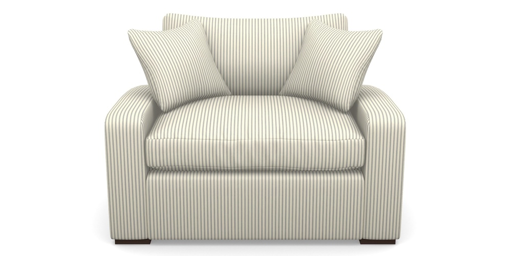 Product photograph of Stockbridge Sofa Bed Snuggler Sofa Bed In Cotton Stripe - Airforce from Sofas and Stuff Limited