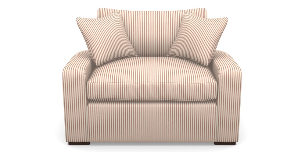 Product photograph of Stockbridge Sofa Bed Snuggler Sofa Bed In Cotton Stripe - Peony from Sofas and Stuff Limited