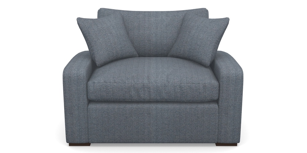 Product photograph of Stockbridge Sofa Bed Snuggler Sofa Bed In Dundee Herringbone - Denim from Sofas and Stuff Limited