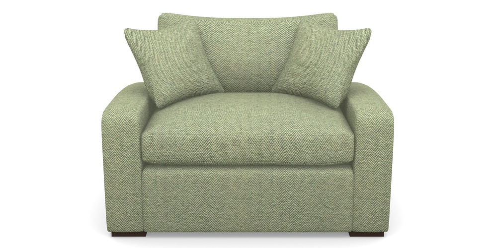 Product photograph of Stockbridge Sofa Bed Snuggler Sofa Bed In Dundee Herringbone - Sage from Sofas and Stuff Limited