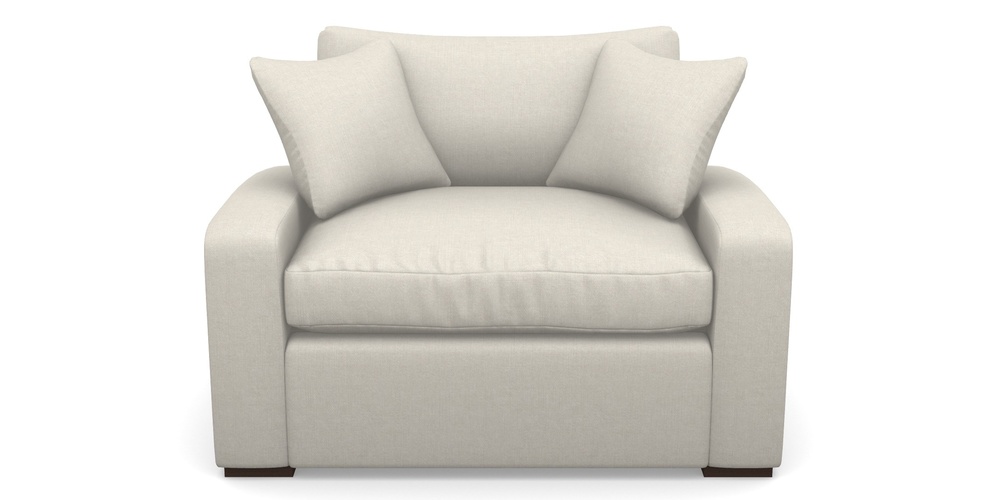 Product photograph of Stockbridge Sofa Bed Snuggler Sofa Bed In Easy Clean Plain - Chalk from Sofas and Stuff Limited
