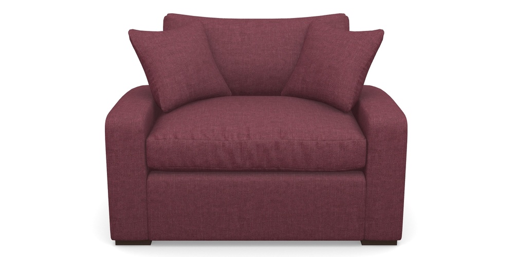Product photograph of Stockbridge Sofa Bed Snuggler Sofa Bed In Easy Clean Plain - Chianti from Sofas and Stuff Limited