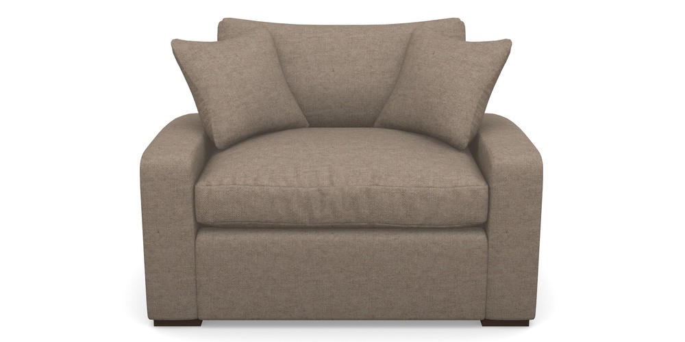 Product photograph of Stockbridge Sofa Bed Snuggler Sofa Bed In Easy Clean Plain - Camel from Sofas and Stuff Limited