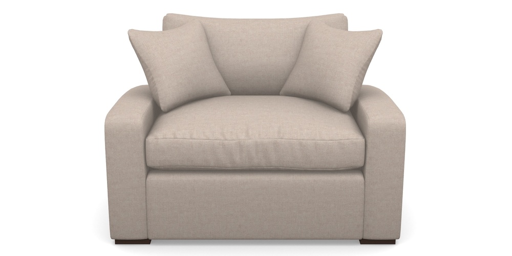 Product photograph of Stockbridge Sofa Bed Snuggler Sofa Bed In Easy Clean Plain - Cream from Sofas and Stuff Limited