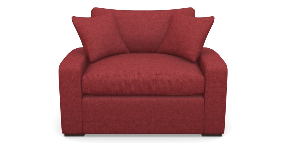 Product photograph of Stockbridge Sofa Bed Snuggler Sofa Bed In Easy Clean Plain - Claret from Sofas and Stuff Limited