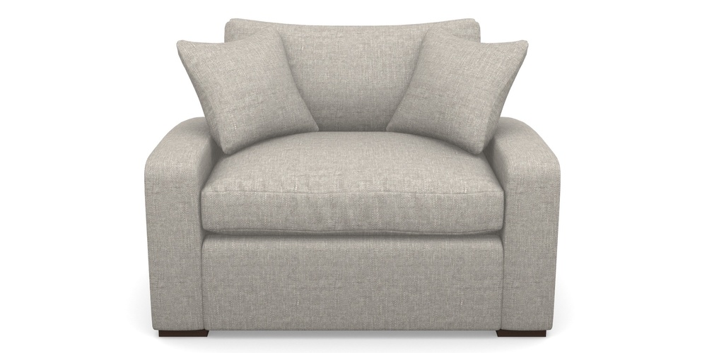 Product photograph of Stockbridge Sofa Bed Snuggler Sofa Bed In Easy Clean Plain - Dove from Sofas and Stuff Limited