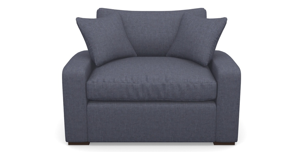 Product photograph of Stockbridge Sofa Bed Snuggler Sofa Bed In Easy Clean Plain - Navy from Sofas and Stuff Limited