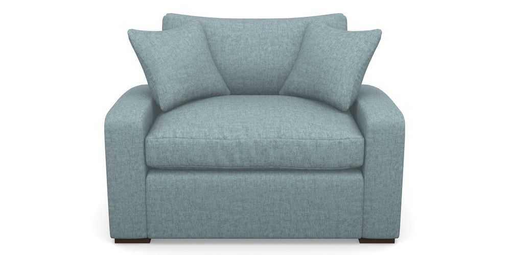 Product photograph of Stockbridge Sofa Bed Snuggler Sofa Bed In Easy Clean Plain - Polar from Sofas and Stuff Limited